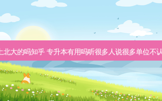 有专升本上北大的吗知乎 专升本有用吗听很多人说很多单位不认可的,是吗