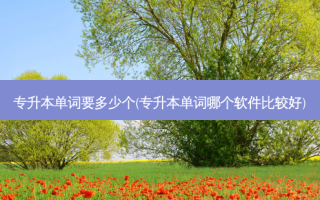 专升本单词要多少个(专升本单词哪个软件比较好)
