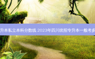 四川专升本私立本科分数线 2023年四川统招专升本一般考多少分过