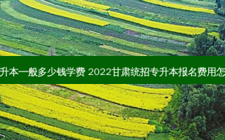 甘肃专升本一般多少钱学费 2022甘肃统招专升本报名费用怎么收费