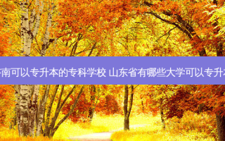 济南可以专升本的专科学校 山东省有哪些大学可以专升本