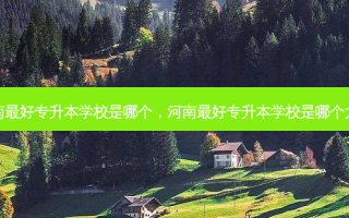 河南 *** 好专升本学校是哪个，河南 *** 好专升本学校是哪个大学