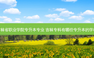 吉林省职业学院专升本专业 吉林专科有哪些专升本的学校