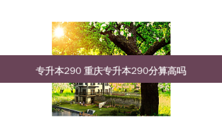 专升本290 重庆专升本290分算高吗