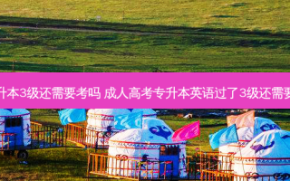 成人专升本3级还需要考吗 成人高考专升本英语过了3级还需要在考吗