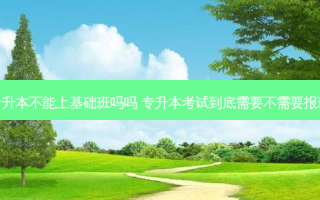 专升本不能上基础班吗吗 专升本考试到底需要不需要报班