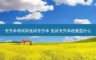 专升本考试和免试专升本 免试专升本政策是什么