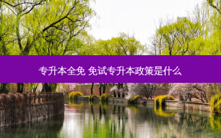 专升本全免 免试专升本政策是什么