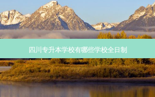 四川专升本学校有哪些学校全日制