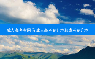 成人高考有用吗 成人高考专升本和成考专升本