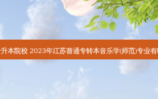 江苏省音乐专业专升本院校 2023年江苏普通专转本音乐学(师范)专业有哪些学校可以报考