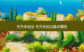 专升本创业 专升本的出路在哪里