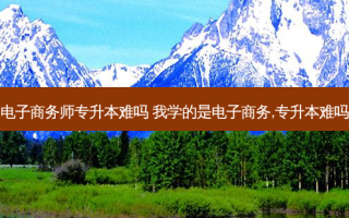电子商务师专升本难吗 我学的是电子商务,专升本难吗