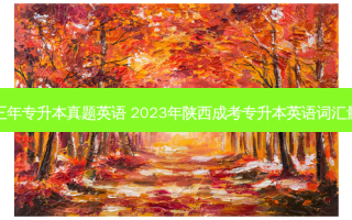 陕西近三年专升本真题英语 2023年陕西成考专升本英语词汇量要多少