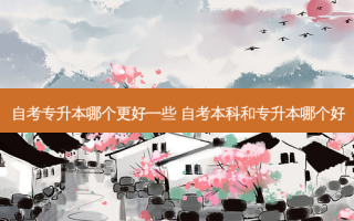 自考专升本哪个更好一些 自考本科和专升本哪个好