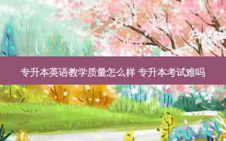 专升本英语教学质量怎么样 专升本考试难吗