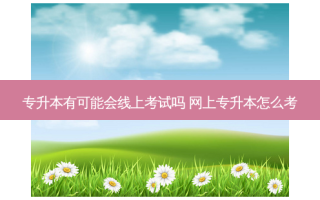 专升本有可能会线上考试吗 网上专升本怎么考