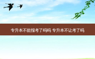 专升本不能报考了吗吗 专升本不让考了吗