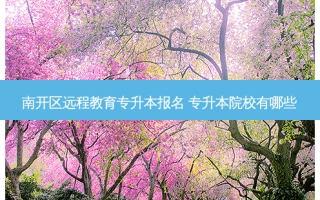 南开区远程教育专升本报名 专升本院校有哪些