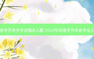 河南专升本分专业报名人数 2022年河南专升本各专业人数