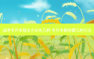 成考专升本报名 *** 有几种 专升本都有哪几种 *** 