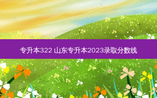 专升本322 山东专升本2023录取分数线