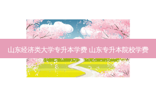 山东经济类大学专升本学费 山东专升本院校学费