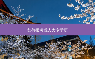 如何报考成人大专学历