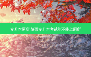 专升本厕所 陕西专升本考试能不能上厕所