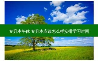 专升本午休 专升本应该怎么样安排学习时间