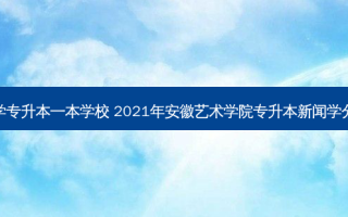 新闻学专升本一本学校 2021年安徽艺术学院专升本新闻学分数线