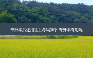 专升本后还用往上考吗知乎 专升本有用吗