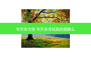 专升本大悟 专升本考试真的很难么