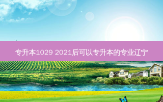 专升本1029 2021后可以专升本的专业辽宁