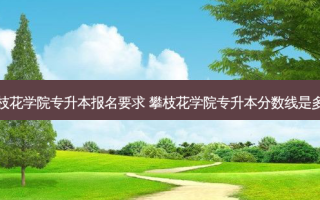 攀枝花学院专升本报名要求 攀枝花学院专升本分数线是多少