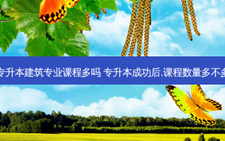 专升本建筑专业课程多吗 专升本成功后,课程数量多不多