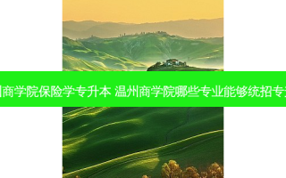 温州商学院保险学专升本 温州商学院哪些专业能够统招专升本