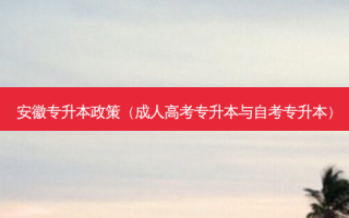 安徽专升本政策（成人高考专升本与自考专升本）