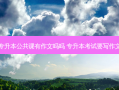 专升本公共课有作文吗吗 专升本考试要写作文