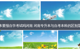 专升本要报自学考试吗河南 河南专升本与自考本科的区别是什么