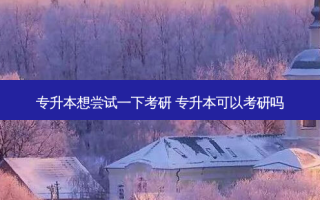 专升本想尝试一下考研 专升本可以考研吗