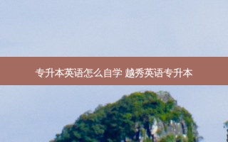 专升本英语怎么自学 越秀英语专升本