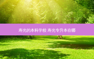 寿光的本科学校 寿光专升本在哪