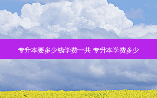 专升本要多少钱学费一共 专升本学费多少
