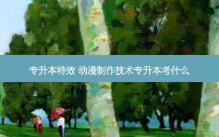 专升本 ***  动漫 *** 技术专升本考什么