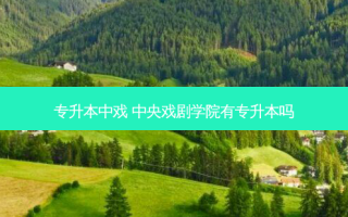 专升本中戏 中央戏剧学院有专升本吗