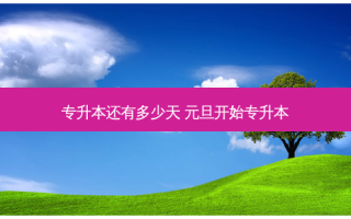 专升本还有多少天 元旦开始专升本