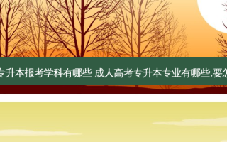 成人专升本报考学科有哪些 成人高考专升本专业有哪些,要怎么选