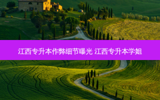 江西专升本作弊细节曝光 江西专升本学姐