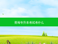 青海专升本考试考什么